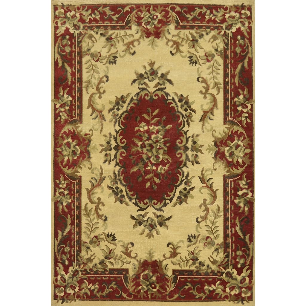 Victorian Style Floral Indian Area Rug 6x8 - 7' 10'' X 5' 9''