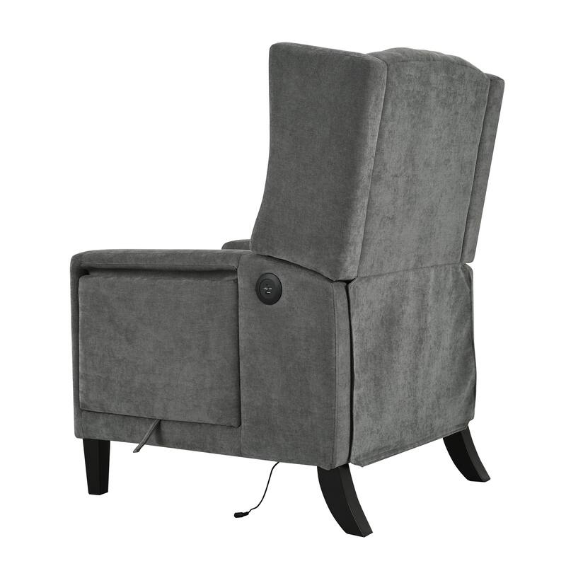 Pushback Recliner with Foldable Side Table & USB Ports