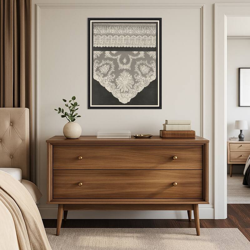 Vintage Lace No. 3 by J.b. Waring (23 x 28 in.), Framed Canvas Wall Art Print