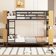 preview thumbnail 19 of 53, Metal Bunk Bed with Bedside Storage Bookcase, Twin Over Twin/Full Over Full Convertible Bunk Bedframe with Ladder and Guardrail