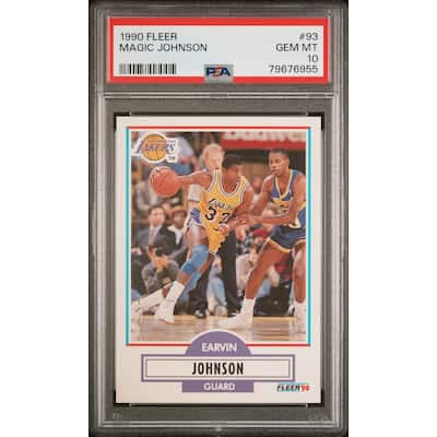 Magic Johnson 1990 Fleer Basketball Card #93 Graded PSA 10 - 8'6" x 11'6"