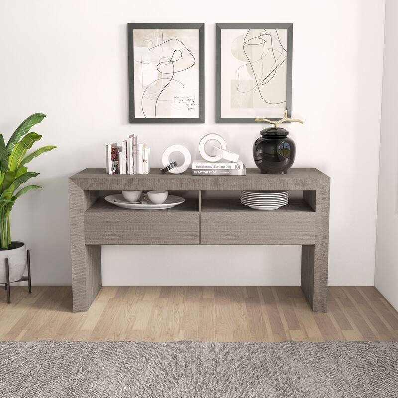 Rectangular Wood Extendable Dining Table Set Stretchable Farmhouse Dining Cabinet for Dining