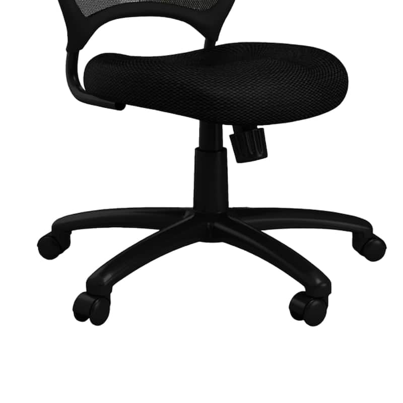 Lene Armless Office Chair, Breathable Black Mesh, Adjustable Seat