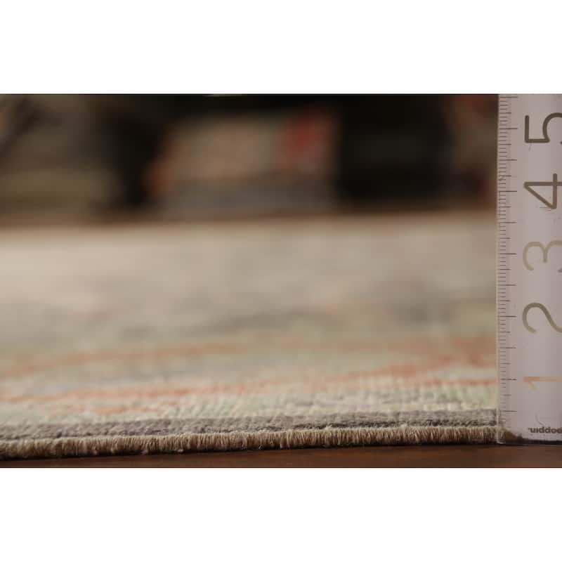 Hand Knotted Oriental 100% Wool Carpet Transitional All-Over Greys & Charcoal Oushak Area Rug - 12' 3'' X 9' 4''