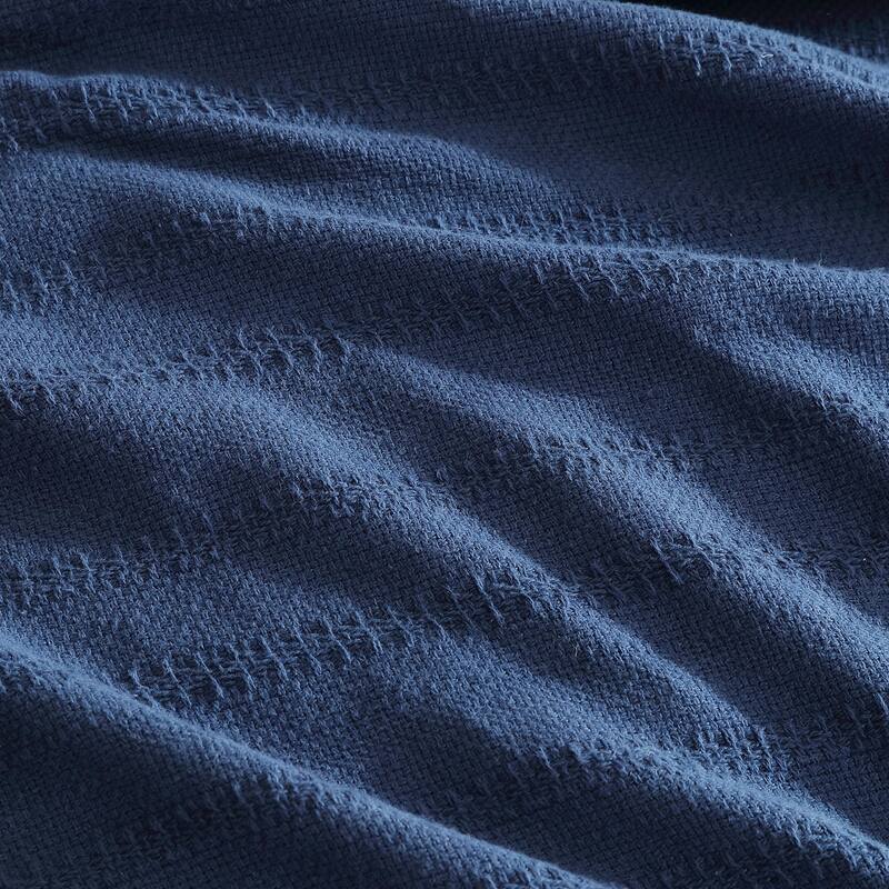 Eddie Bauer Variegated Weave Stripe Cotton Reversible Blanket