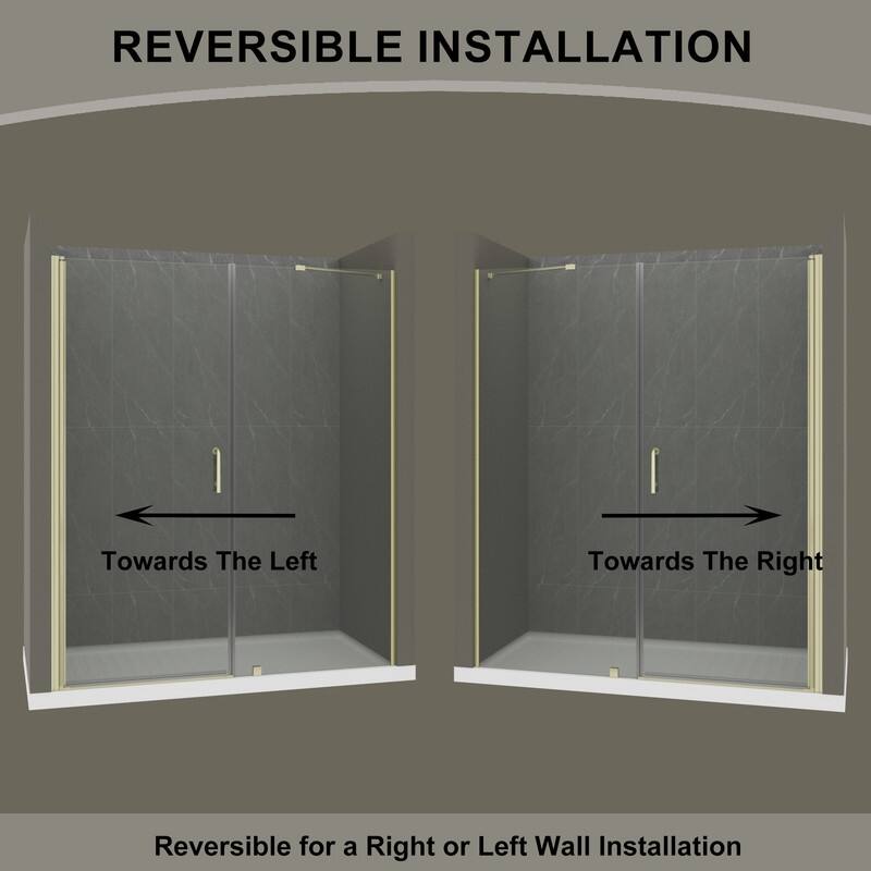Alvana 60‘’×72'' Semi-Frameless Hinged Shower Door
