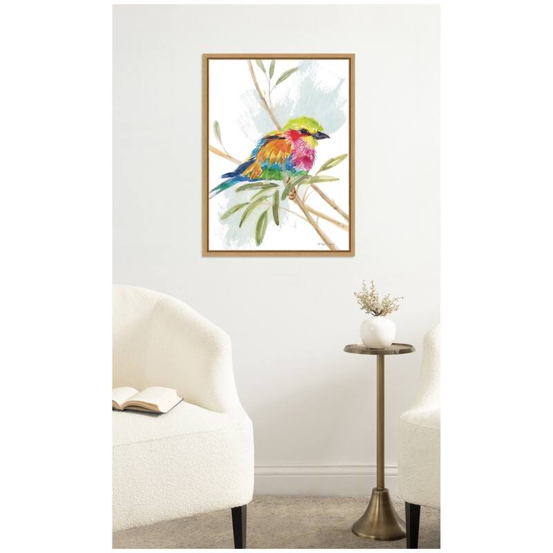 Kate and Laurel Bright Bird by Patricia Shaw Framed Canvas Wall Art Print