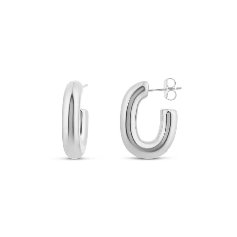 SHYMI U Shaped Hoop Earrings - Silver