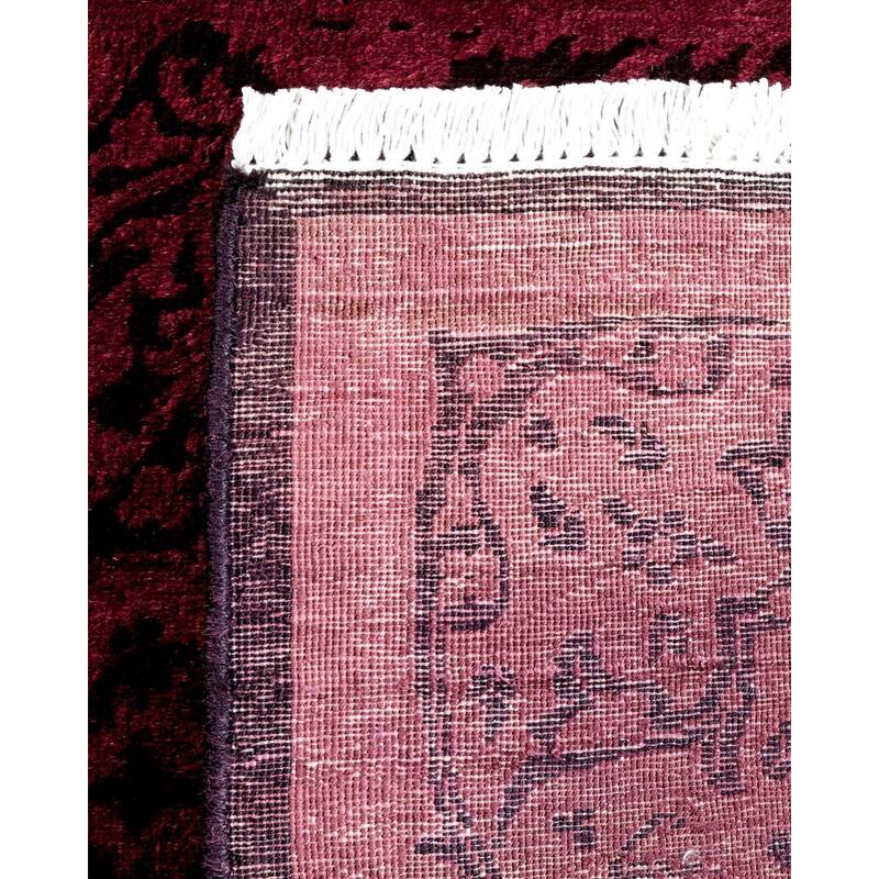 Overton Hand Knotted Wool Vintage Inspired Modern Contemporary Overdyed Black Runner Rug - 2' 6" x 11' 10"