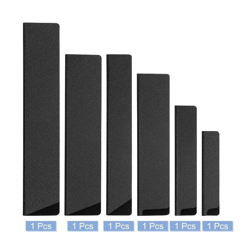 6Pcs Set Knife Edge Guards ABS Knife Cover Sleeves Knife Blade Protector - Black