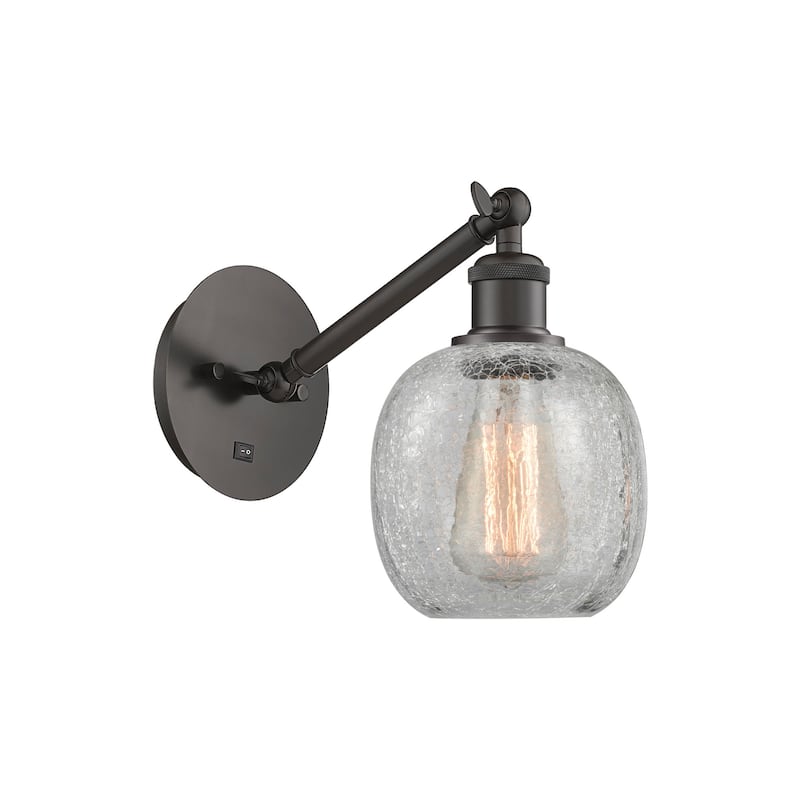 Innovations Lighting 317-1W-13-6 Belfast Sconce Belfast 13" Tall Wall - Oil Rubbed Bronze / Clear Crackle