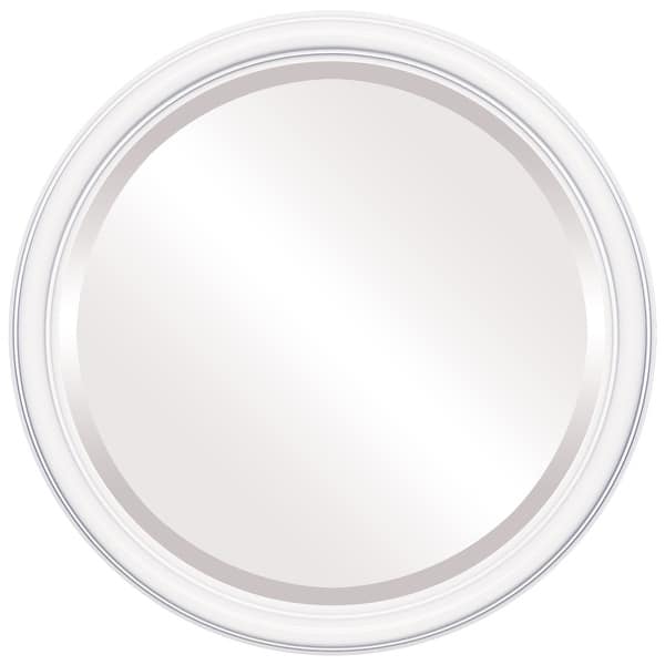 slide 2 of 6, Saratoga Framed Round Mirror in Linen White