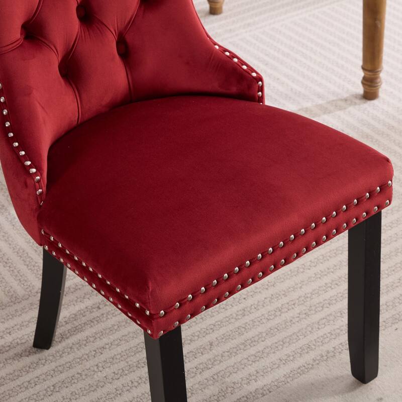 Tufted Solid Wood Velvet Upholstered Dining Chair