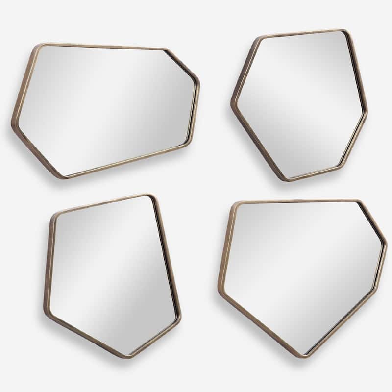 Scandinavian Style Wall Mirrors - 20" - Gold - Set of 4