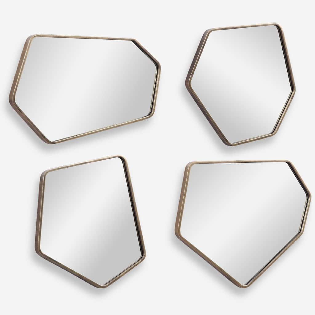 Scandinavian Style Wall Mirrors - 20" - Gold - Set of 4