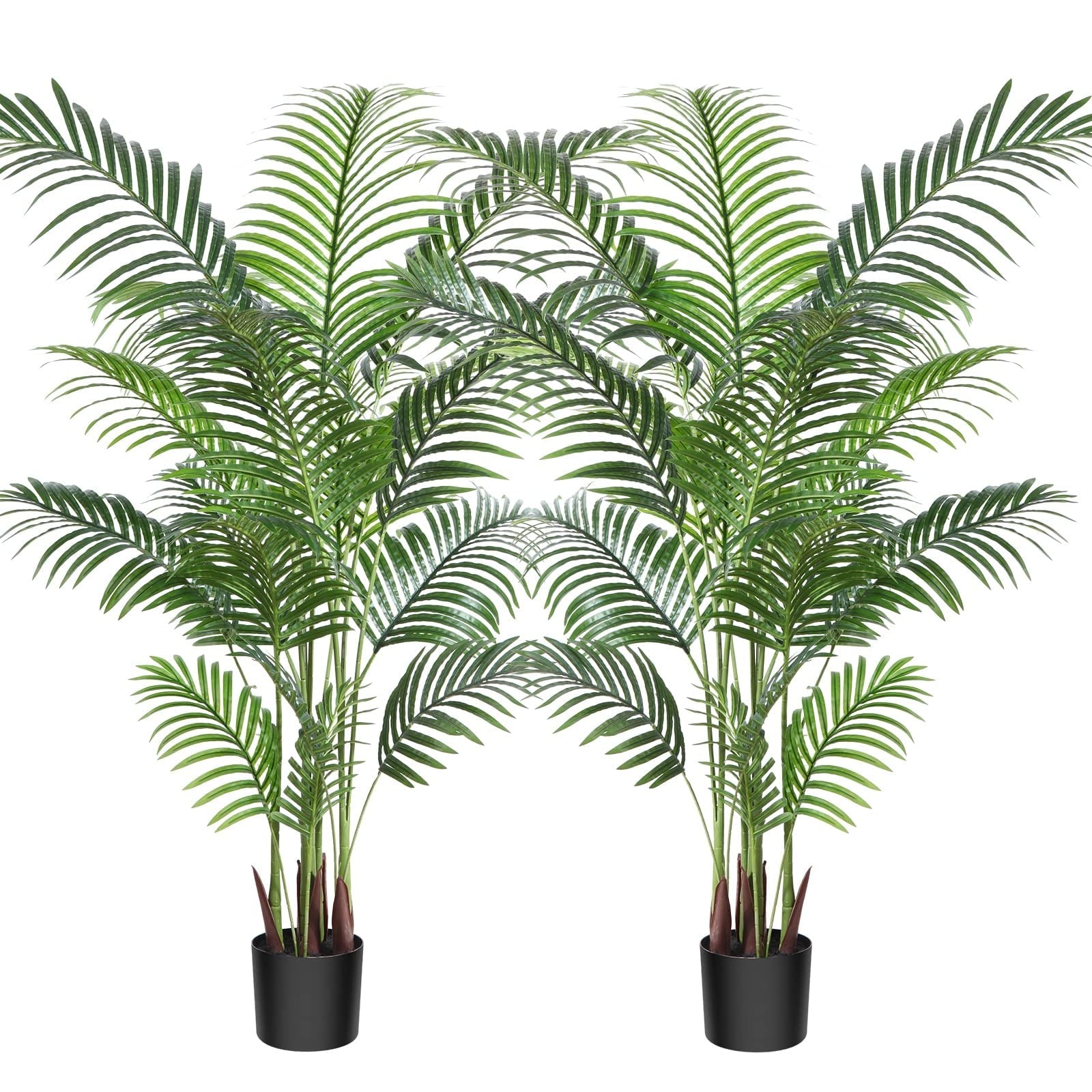 Artificial Palm Plants 5.2 Feet Fake Areca Palm Tree Faux Plants in Pot