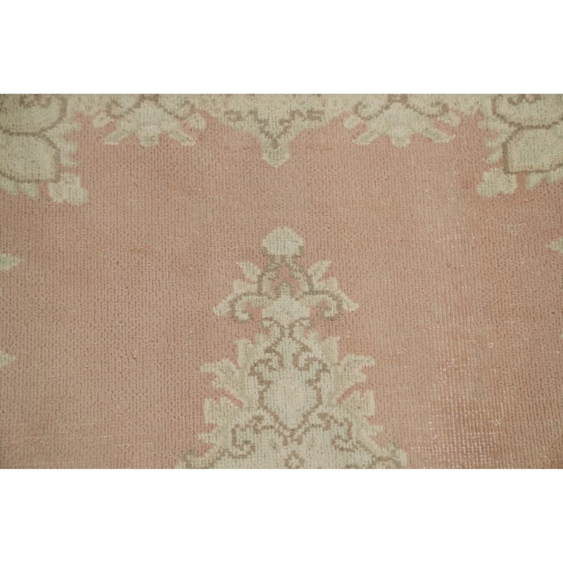 Hand Knotted Oriental 100% Wool Carpet Traditional Geometric Pink Kerman Area Rug - 2' 3'' X 1' 10''