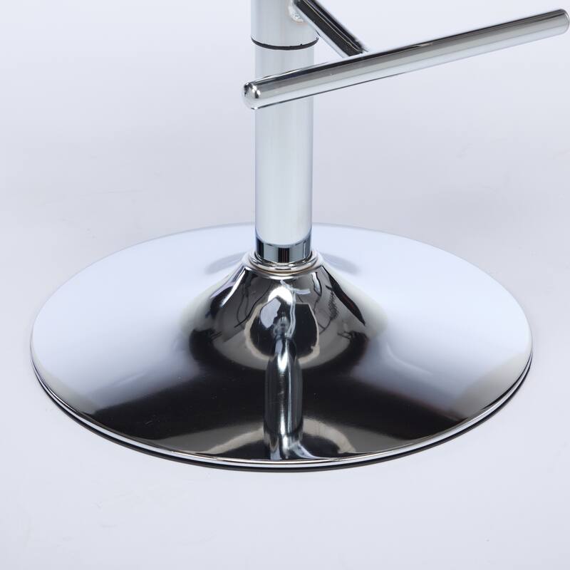 GDF Studio - Riveton Modern PU Upholstered Swivel Bar Stools with Adjustable Height and Tufted Back, Chrome Base (Set of 2)