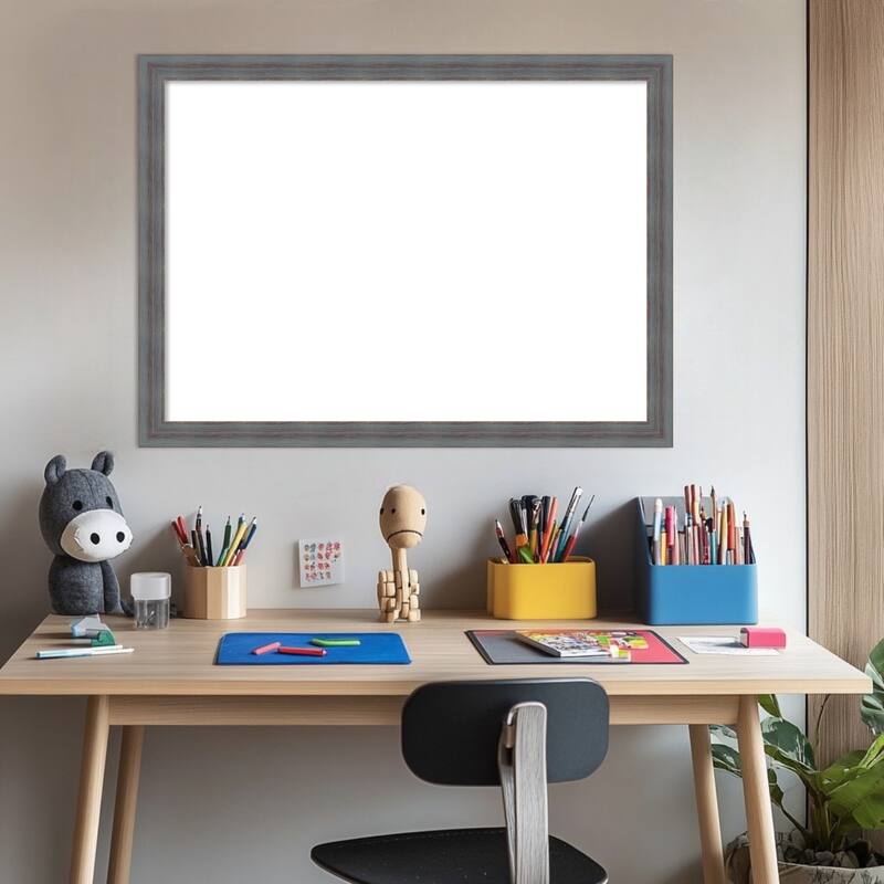 Amanti Art Dixie Blue Grey Rustic Framed Dry Erase Magnetic Board