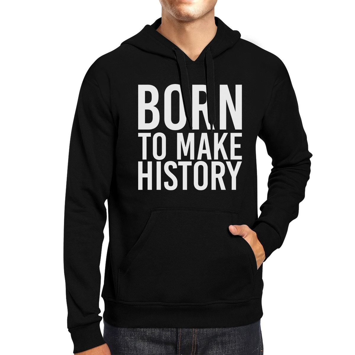 Shop Born To Make History Black Hoodie Pullover Fleece Yuri On Ice