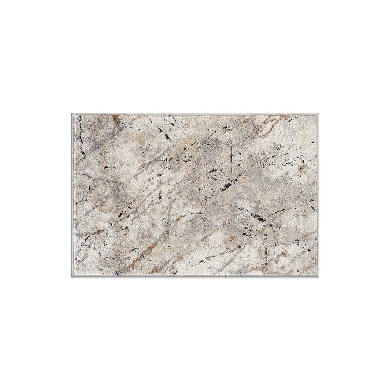 Marble Flow Area Rug - Rug for Living Room, Bedroom - Easy to Clean, Durable Polypropylene/Polyester with Jute Backing