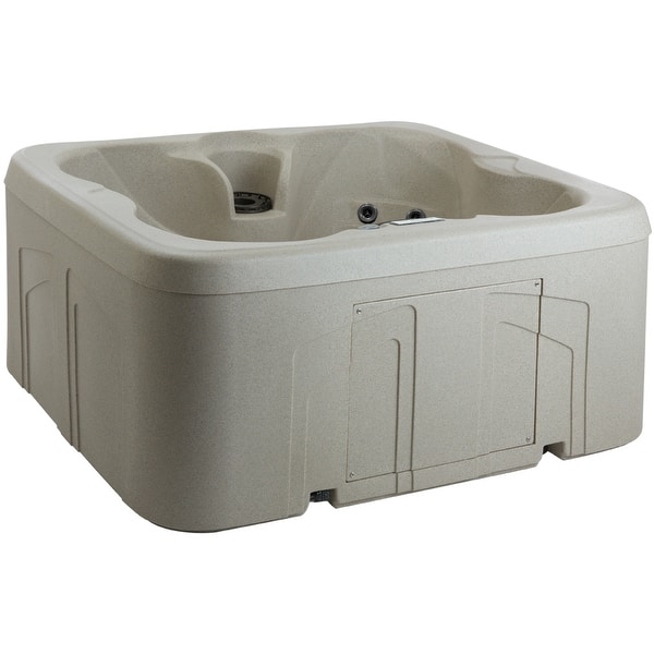 slide 2 of 7, Lifesmart LS100DX 4-Person 20-Jet 110v Plug and Play Spa with Waterfall Sand