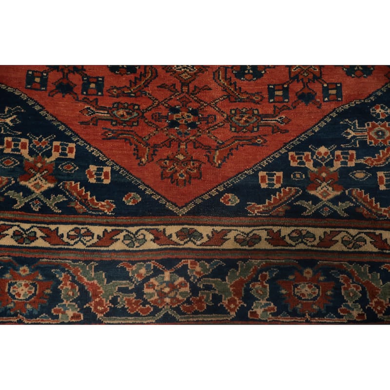 Hand Knotted Oriental 100% Wool Carpet Traditional Geometric Oranges & Rust Malayer Area Rug - 6' 3'' X 5' 1''