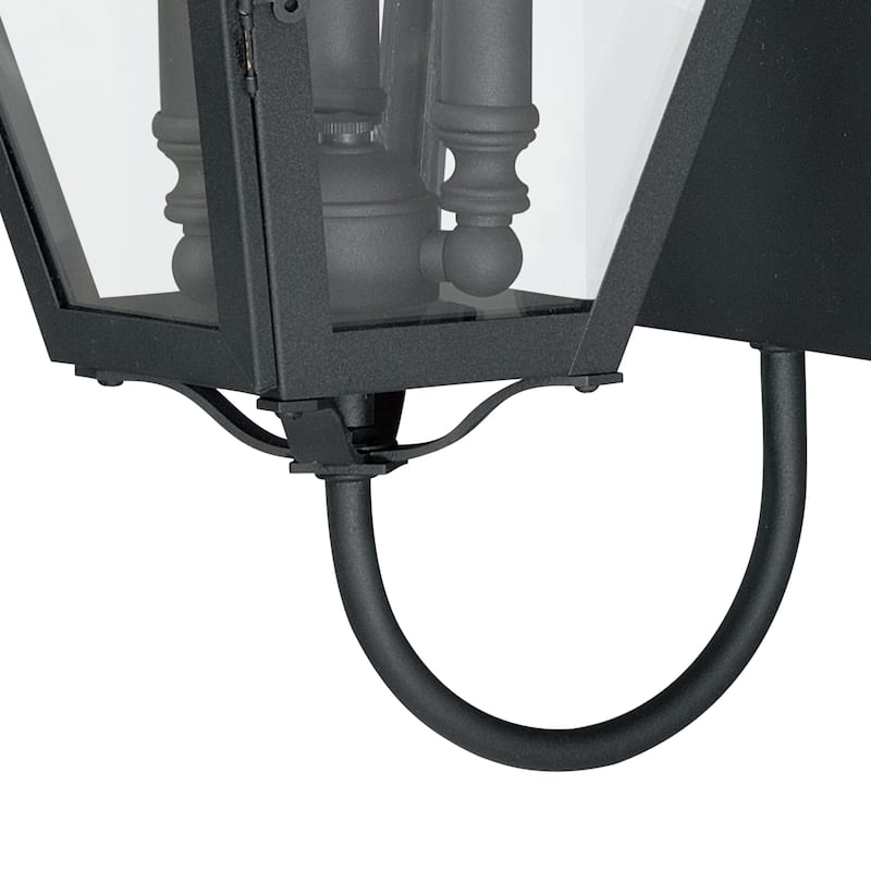 Nottingham 3 Light Black Empire Outdoor Wall Lantern Clear Glass - 9-in W x 20-in H x 10.25-in D