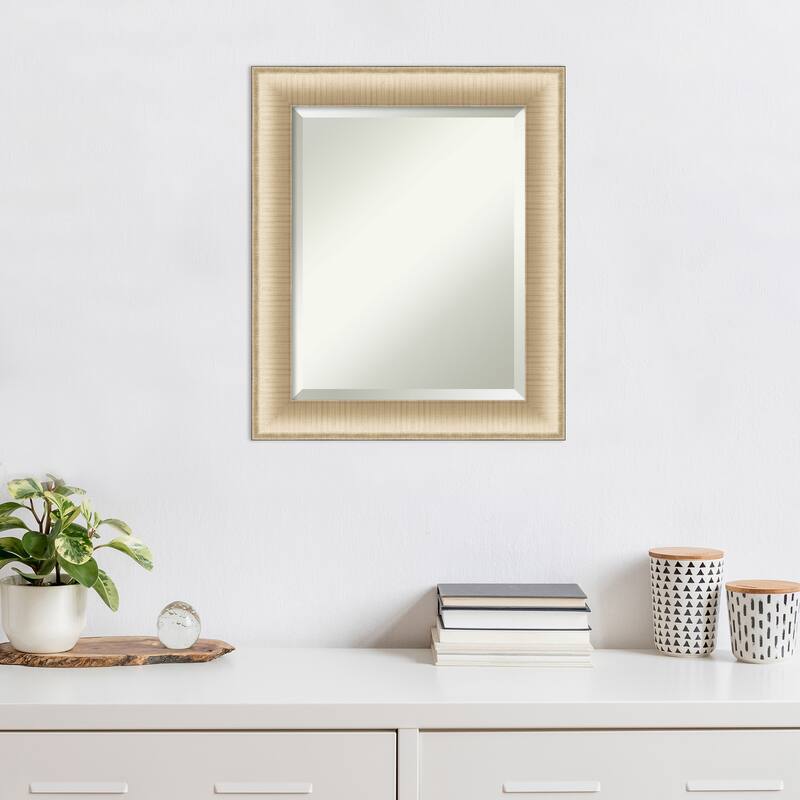 Beveled Wall Mirror - Elegant Brushed Bronze Frame