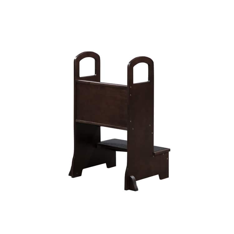 Kids Wooden Kitchen Step Stool with Safety Rails and Anti-Slip Mat, Kids Countertop Step Stools for Kids
