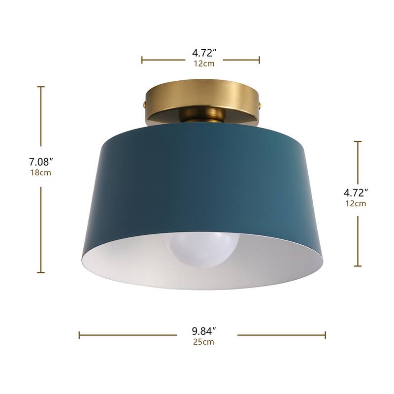 Farmhouse Semi Flush Mount Ceiling Light Fixture for Porch Hallway Passway
