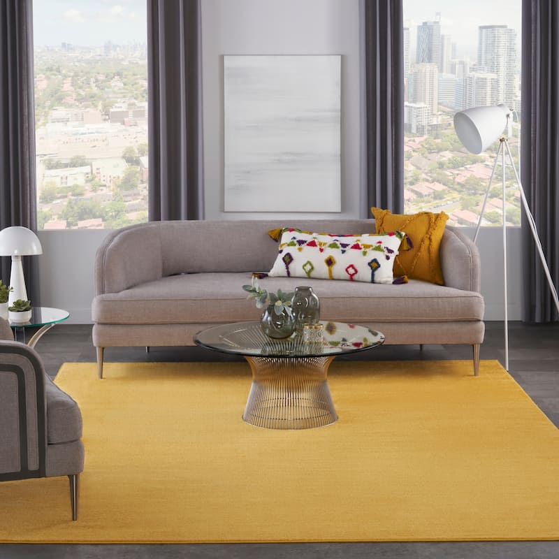 Nourison Modern Solid Indoor/Outdoor Area Rug - 8' x 10' - Yellow