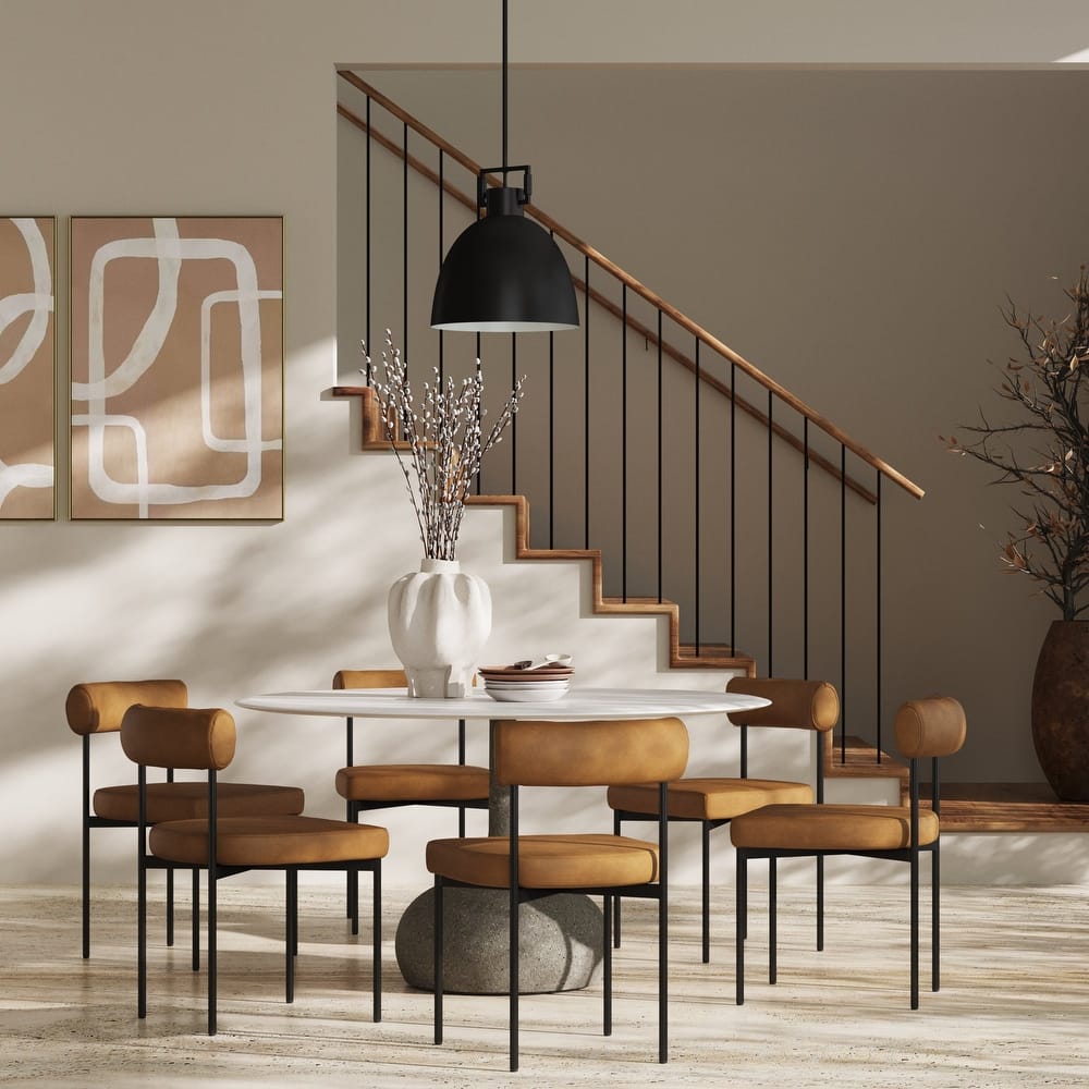 Nathan James Dahlia Counter Height Barstool or Dining Chair with Back and Upholstered Cushion