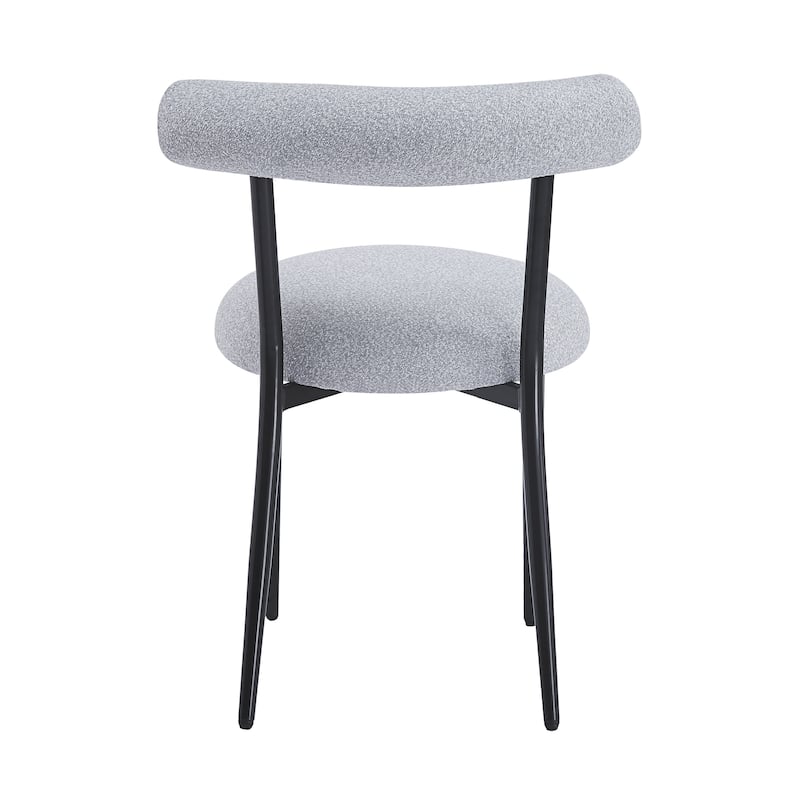Open Back Upholstered Dining Chair Set of 2 Modern Kitchen Chairs with Metal, Fabric Dining Room Chairs for Living Room
