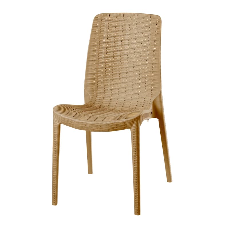 Rue Resin Stackable All-Weather Patio Dining Chairs, Set of 4