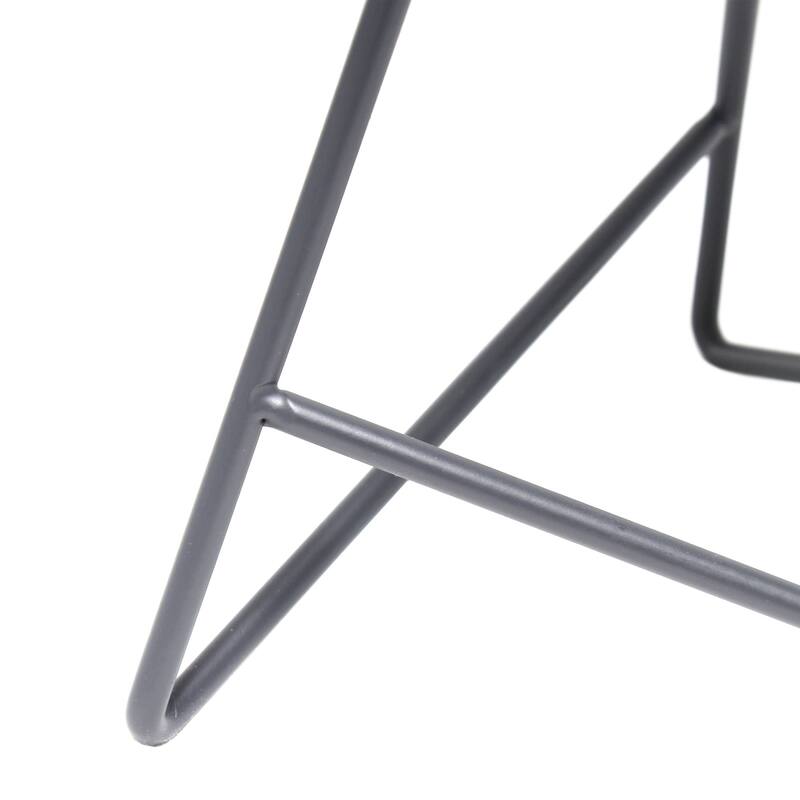 Open Wire Framed LED Table Lamp with Round Drum Shade - 14" - Gray