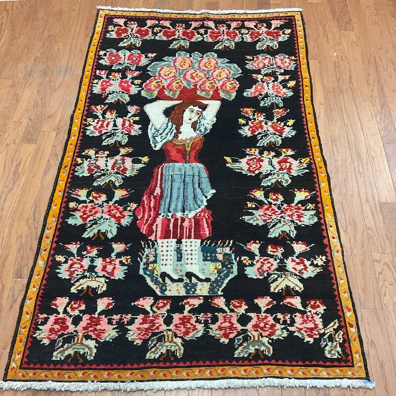 HERAT ORIENTAL Handmade Caucasian Karabagh Wool Rug - 4' x 6'