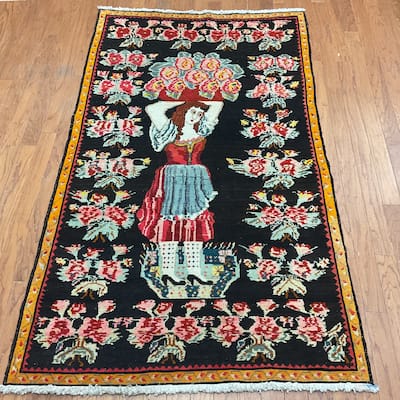 HERAT ORIENTAL Handmade Caucasian Karabagh Wool Rug - 4' x 6'