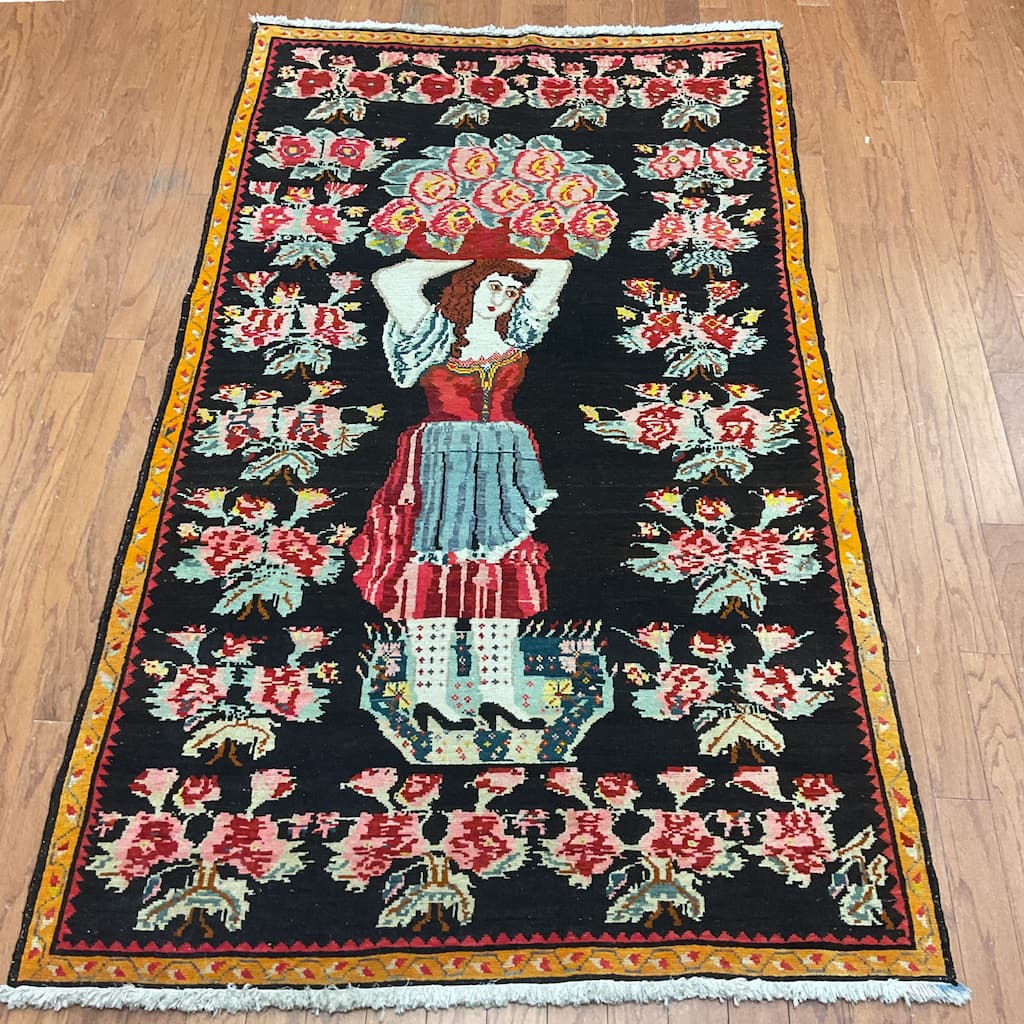 HERAT ORIENTAL Handmade Caucasian Karabagh Wool Rug - 4' x 6'