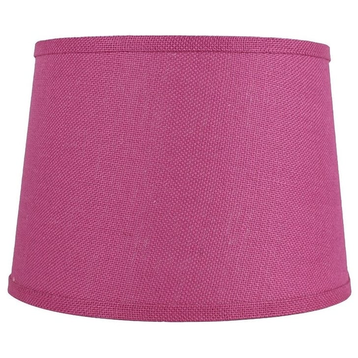 French Drum Burlap Lampshade, 12" to 16" Bottom Size - 14" - Fuchsia
