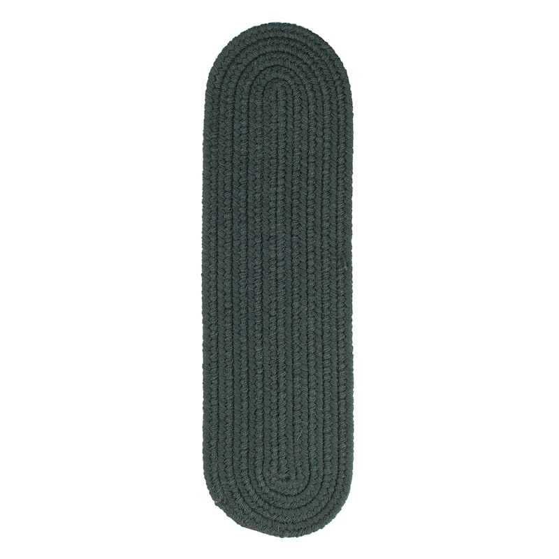 Rhody Rug Madeira Indoor/ Outdoor Braided Rounded Area Rug - Spruce Green - 8" x 28" Oval