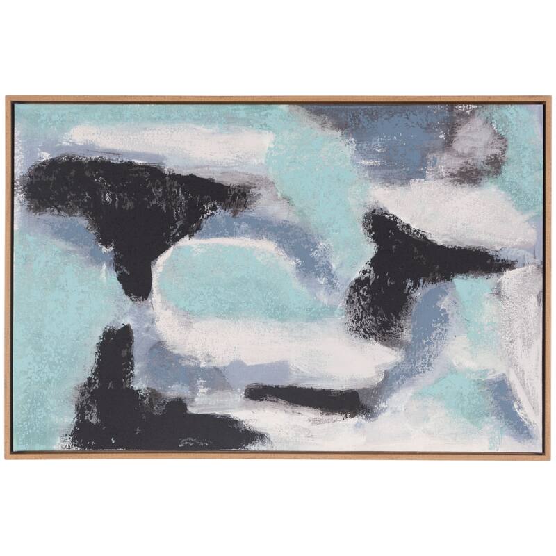 SAFAVIEH Friedhild Offsore Mists 36 x 24 Framed Linen Canvas Wall Art - 34.9 In. W x 0.03 In. D x 22.9 In. H