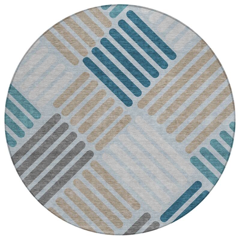Machine Washable Indoor/ Outdoor Modern Weave Chantille Rug