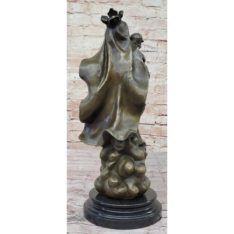 Mother Virgin Mary Madonna Jesus Statue Figurine Bronze Sculpture Home Decor