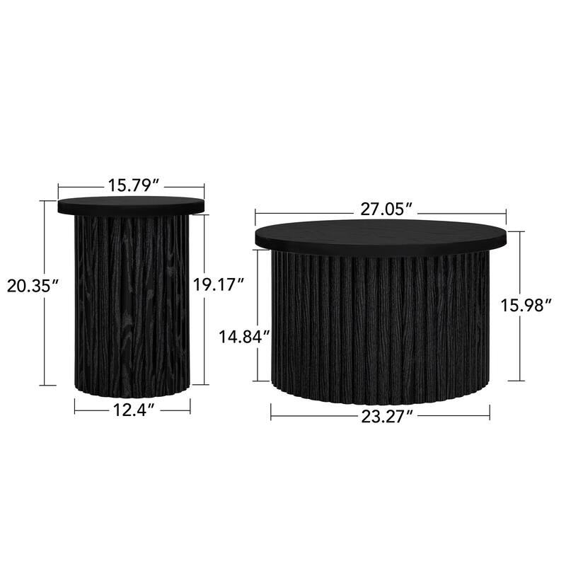 Coffee Table Set Of 2 ,Round Coffee Table,Modern Side Tables Accent End Table