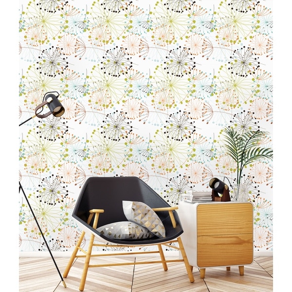 Cute Dandelions Peel and Stick Wallpaper - 25"W x 200"H - Overstock