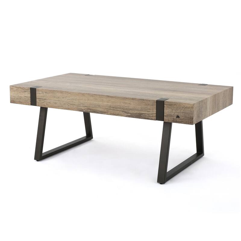 Grey Coffee Table with Black Legs,MDF Construction