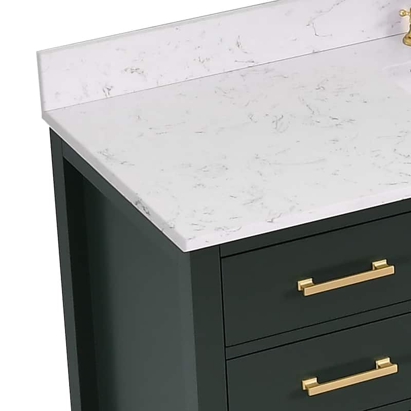 StarrySky 60 inch Undermount Single Sink Bathroom Vanity with Engineered Carrara Marble Top