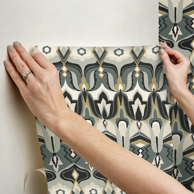 NuWallpaper Akira Black Peel and Stick Wallpaper