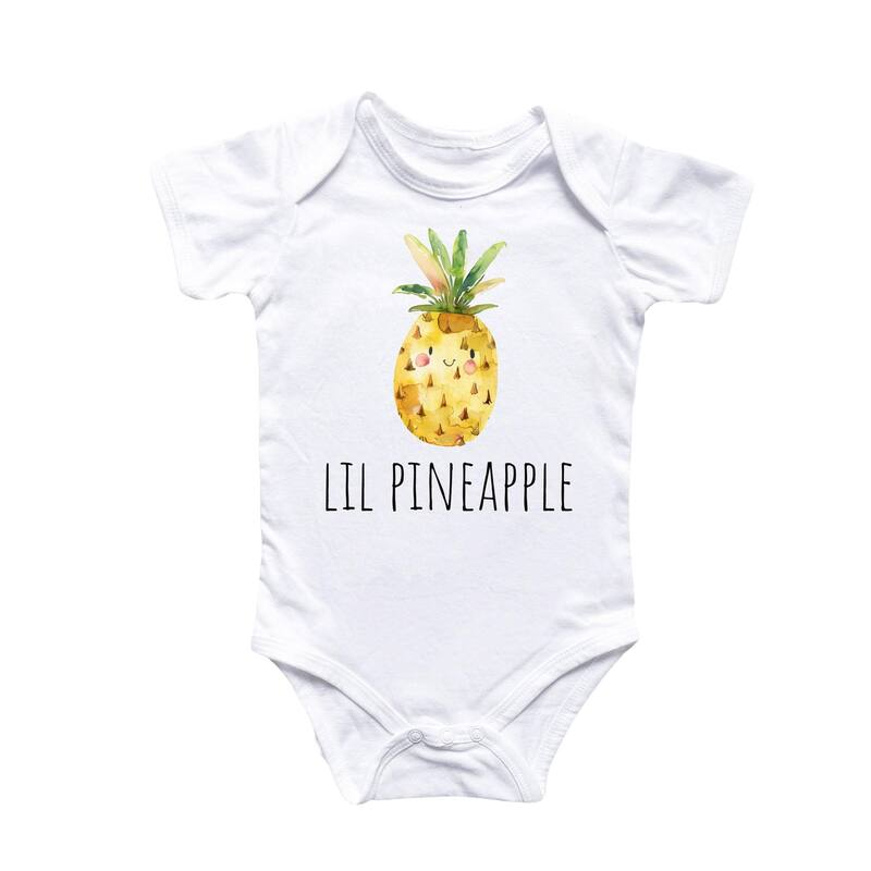 Little Pineapple - Baby Boy Girl Clothes Infant Bodysuit Funny Cute Newborn - White - 6-9M